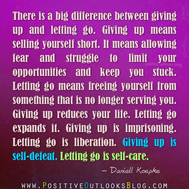 giving up and letting go